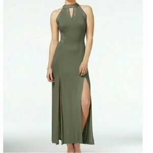 Guess Juliana Crochet Green Double Split Hem Sleeveless Maxi Dress Size S NWT